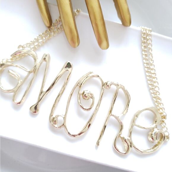 Zara “AMORE” Choker Necklace Hot Item! - Picture 9 of 16